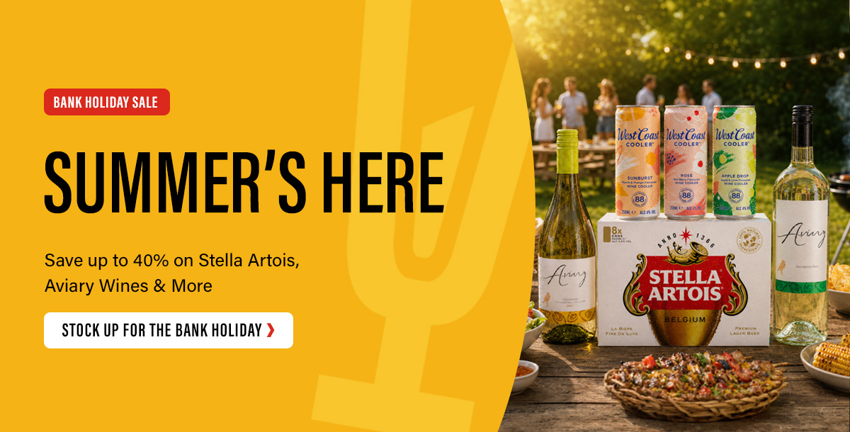 The Summer is here with savings of up to 40% on big brands such as Stella Artois, Aviary Wines & More
